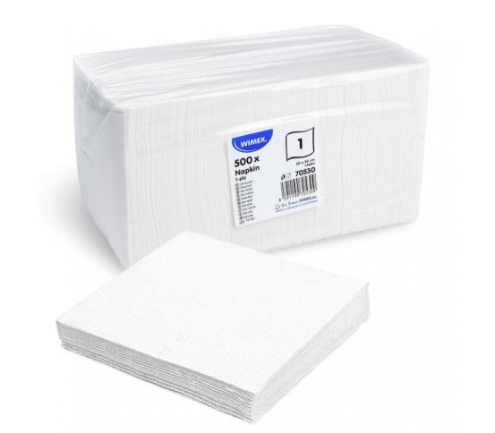 Bílý ubrousek papírový 1vrstvý 30x30cm (500ks) wimex