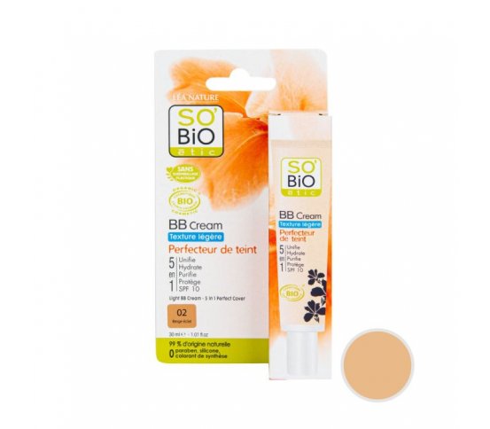 BIO BB krém lehký 5v1 02 béžová zářivá 30ml SO´BIO