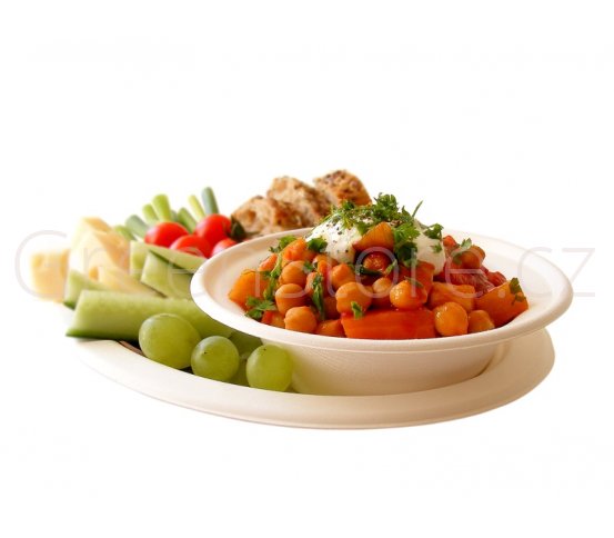 BIO talíř oválný 27x20cm z cukrové třtiny