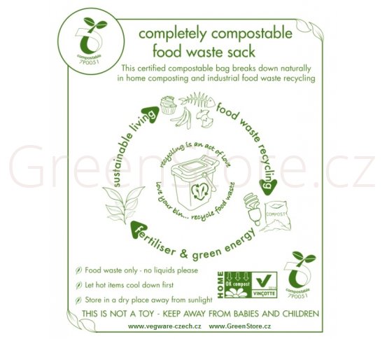 Kompostovatelný sáček na odpad - 8l (role 25ks) Vegware