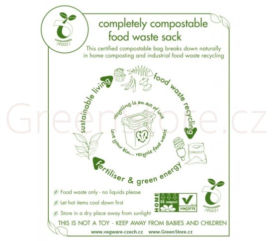 Kompostovatelný sáček na odpad - 25l (role 25ks) Vegware