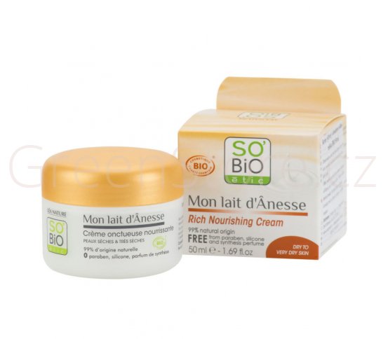 Přírodní výživný krém s obsahem oslího mléka 50ml SO´BIO