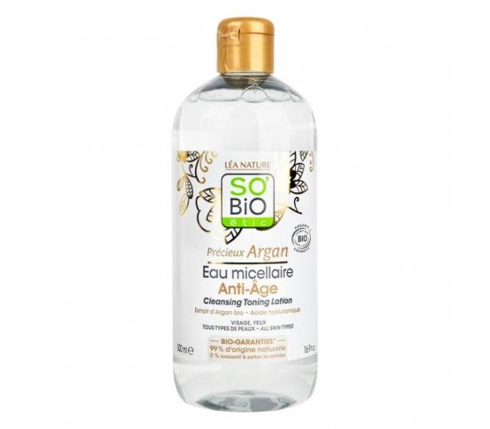 BIO Micelární čisticí voda Anti-Age Argan 500ml SO´BIO