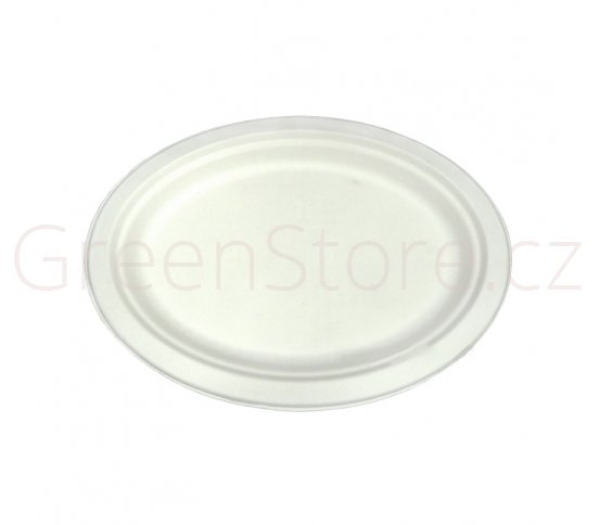 BIO talíř oválný 27x20cm z cukrové třtiny (250ks) GreenWare