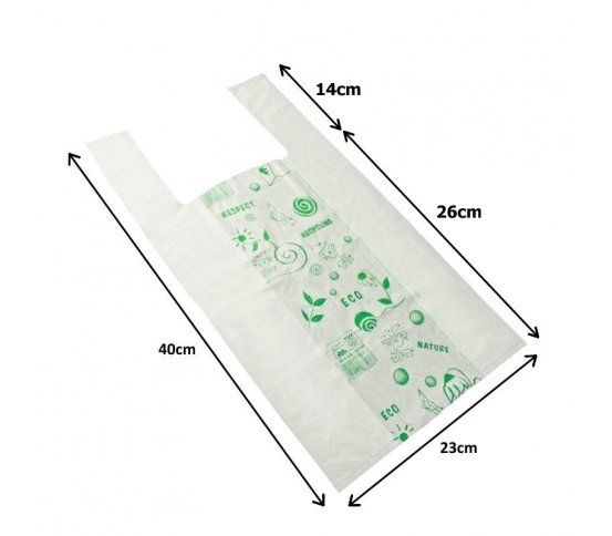 BIO taška rozložitelná - bílá 23x40cm (500ks) 1