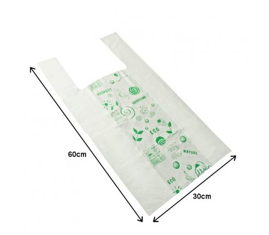 BIO taška rozložitelná - bílá 30x20x60cm (50ks) 1