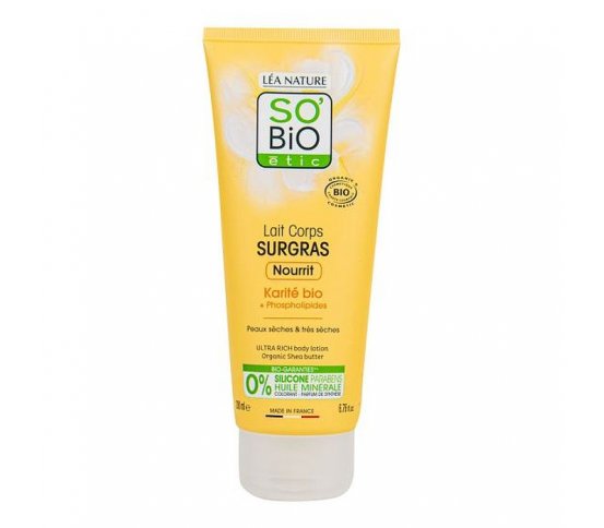 BIO Tělové mléko ultra výživné s karité 200ml SO´BiO