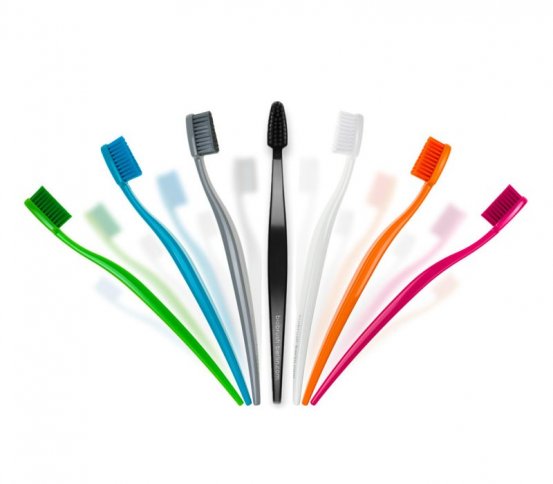 Biobrush Přírodní zubní kartáček medium - růžový