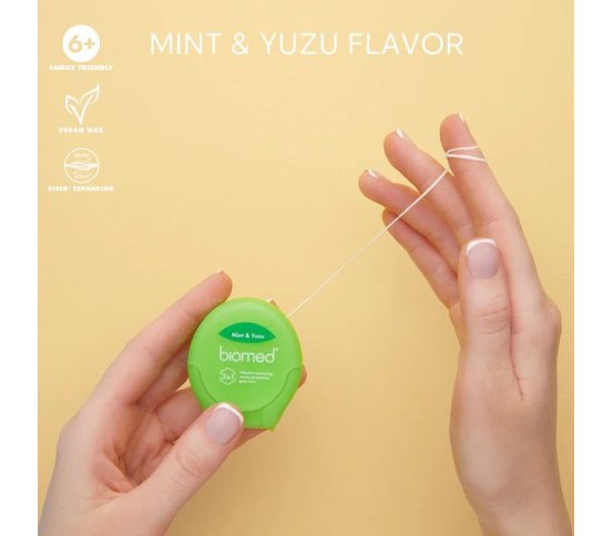 Biomed expandující zubní nit - máta a yuzu 50m 1