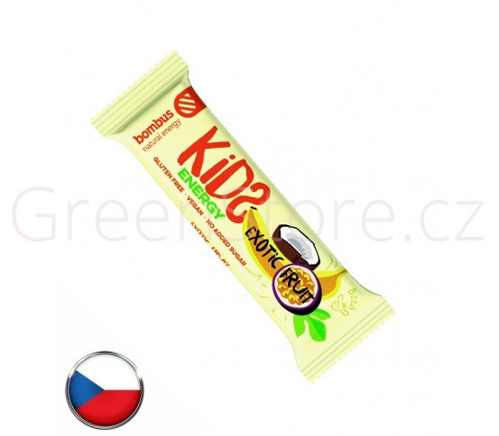 Bombus Raw energy tyčinka pro děti Exotic fruit 40g