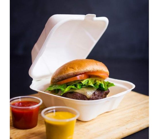 Hamburger box z cukrové třtiny 700 ml Krabička na jídlo