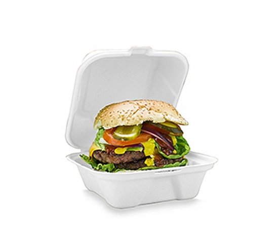 Burger box 16x16x9cm z cukrové třtiny (50ks) 2