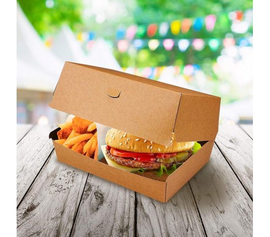 Burger box kraft Plus 19,5x13,5x10cm (50ks) wimex