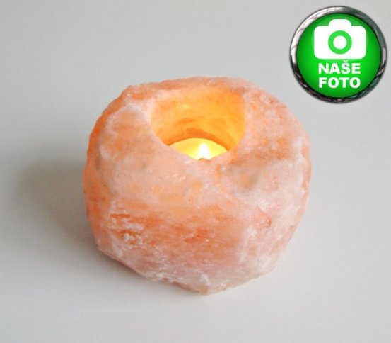 Solná lampa na čajovou svíčku - velká Cereus svícen 1