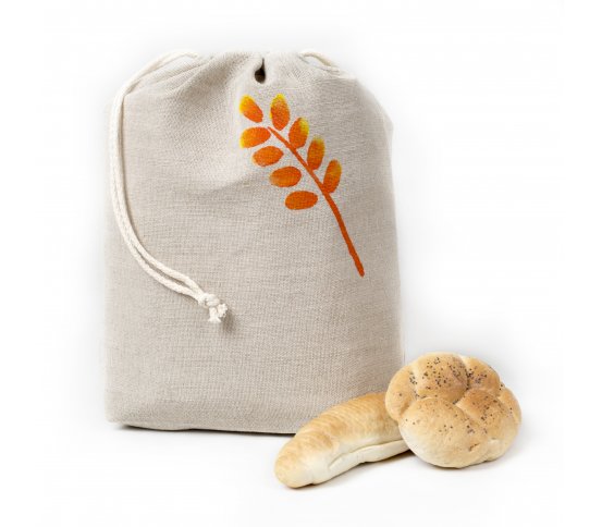 Lněný pytlík na pečivo - střední s potiskem Český západ