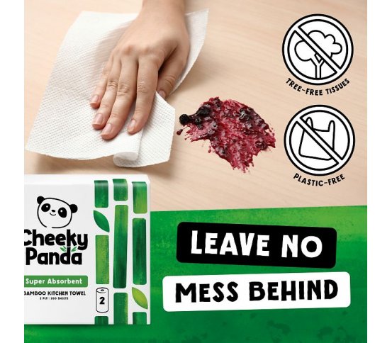 Cheeky Panda Bambusové kuchyňské utěrky 2 vrstvé - 2 role 3