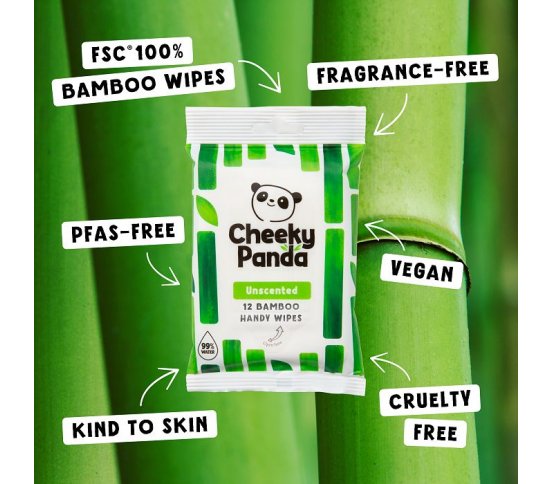Cheeky Panda Bambusové vlhčené ubrousky bez vůně - 12ks 6