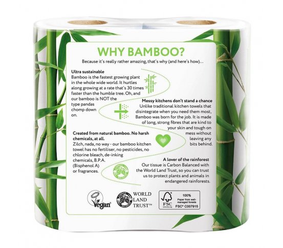 Cheeky Panda toaletní papír 3-vrstvý, 4 role, 200 útržků