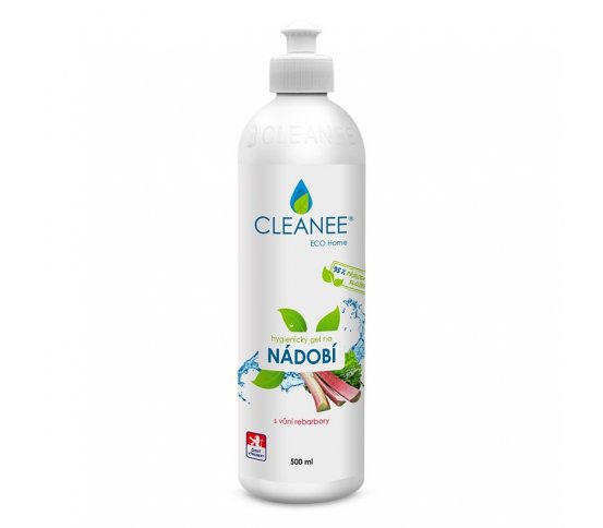 Cleanee Eco Hygienický gel na nádobí - rebarbora 500ml