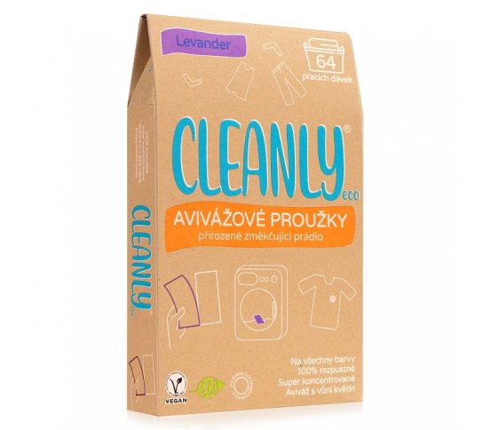 Cleanly Eco Avivážové proužky na 64 praní - levandule