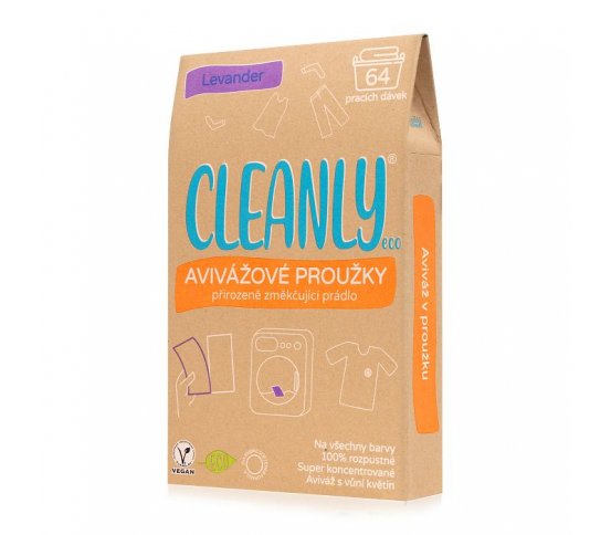 Eko Revoluční Cleanly Eco Avivážové proužky na 64 praní - levandule