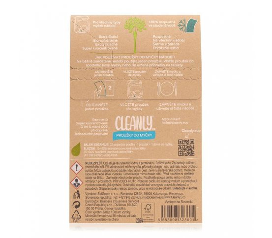 Eko Revoluční Cleanly Eco Proužky - pásky do myčky 64 dávek