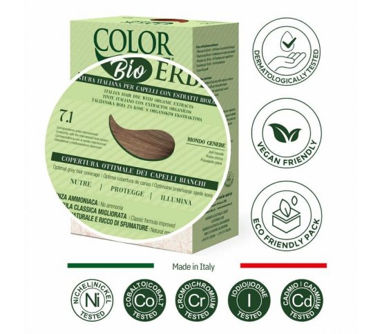 Color Erbe BIO Barva na vlasy Blond Popelavá 7.1