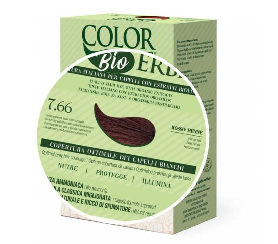 Color Erbe BIO Barva na vlasy Intenzivní červená blond 7.66