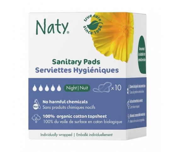 Dámské vložky noční s křidélky 10ks Naty