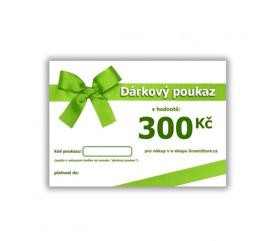 Dárkový poukaz v hodnotě 300Kč