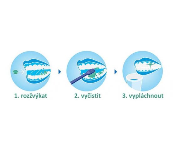 Denttabs Přírodní zubní pasta v tabletách s fluoridem 125ks
