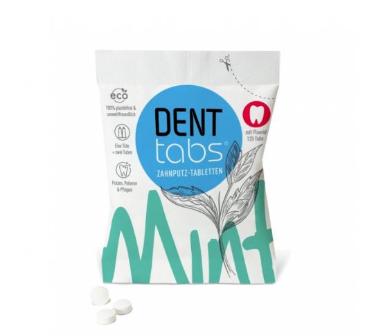Denttabs Přírodní zubní pasta v tabletách s fluoridem 125ks