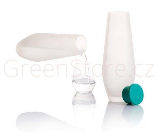 Designová skleněná láhev se zeleným víčkem XD Design