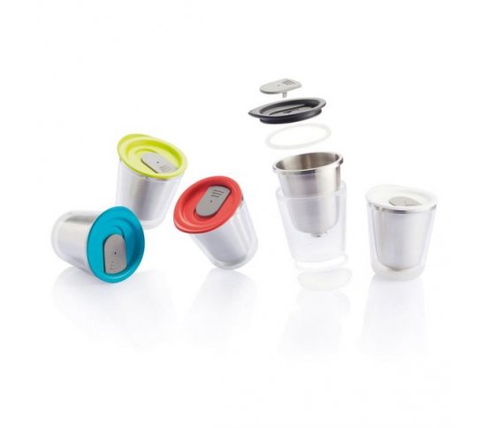 XD Design cestovní termohrnek 227ml - červená