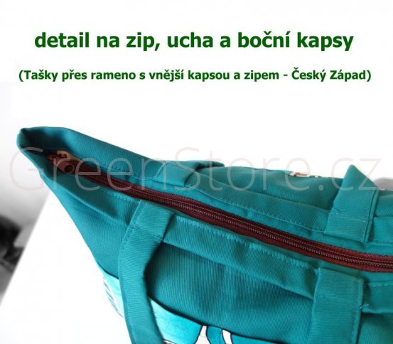 Taška přes rameno s vnější kapsou a zipem - červená Český západ