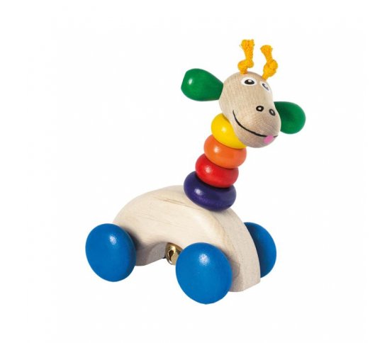 Detoa Dřevěná žirafa na kolečkách