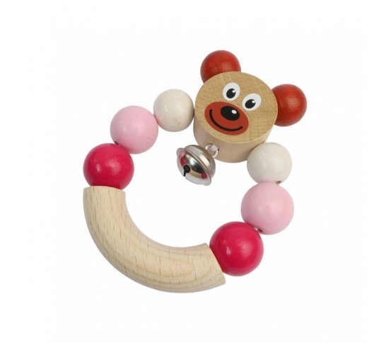 Detoa Dřevěné chrastítko medvěd růžové