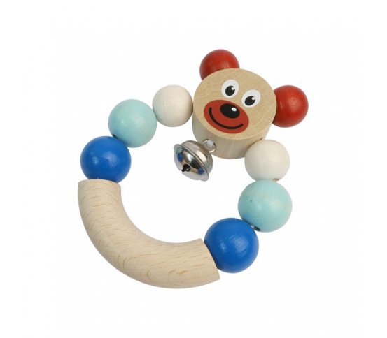 Detoa Dřevěné chrastítko medvěd modré