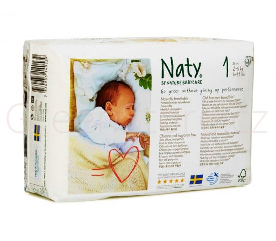 Dětské Eko plenky vel.1 (2-5kg) 26ks Naty Nature