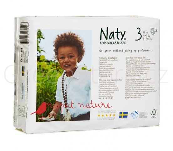 Dětské Eko plenky vel.3 (4-9kg) 31ks Naty Nature