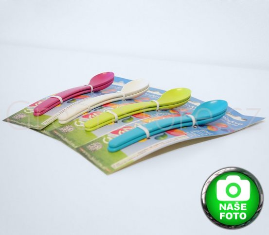 Dětské lžičky z bioplastu - modré, 2ks Biodora