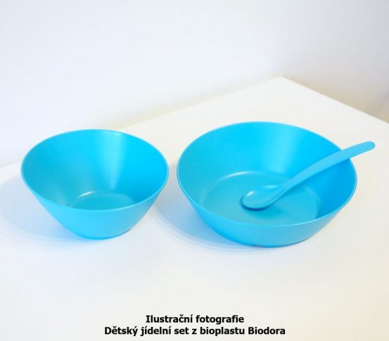 Dětský jídelní set z bioplastu - zelený Biodora