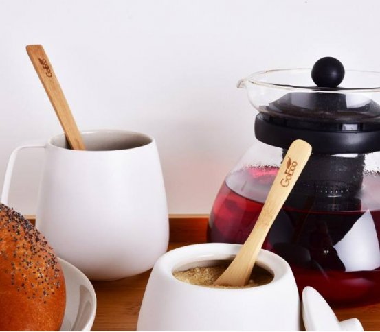 Bambusové lžičky 12cm zkosené mělké