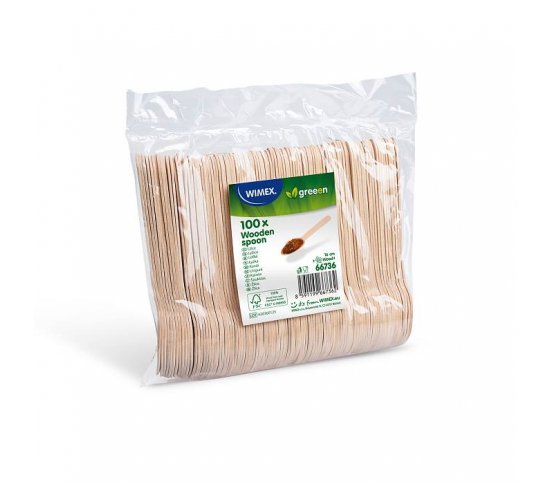 Dřevěná příborová lžíce 16.5cm z dýhy (100ks) wimex