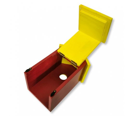 Dřevěná ptačí budka s otvorem 3,2cm - červená Erdtmann 2