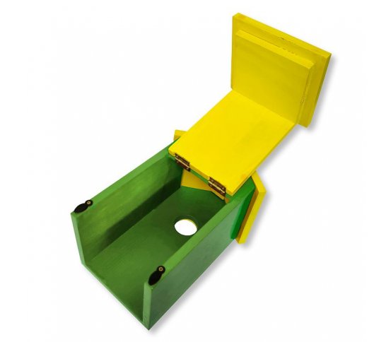 Dřevěná ptačí budka s otvorem 3,2cm - zelená Erdtmann 2