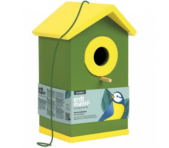 Dřevěná ptačí budka s otvorem 3,2cm - zelená Erdtmanns