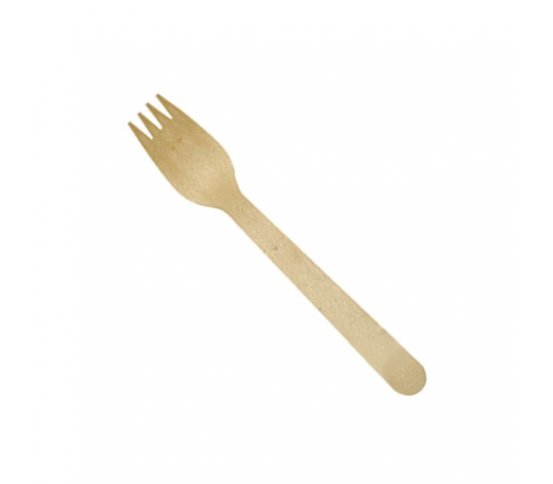 Dřevěná vidlička na dezerty a saláty 14cm (100ks)