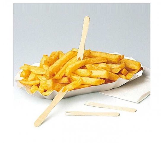 Dřevěná vidlička na hranolky 8.5cm z dýhy (1000ks)