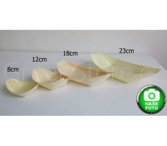 Dřevěná lodička 14cm z dýhy